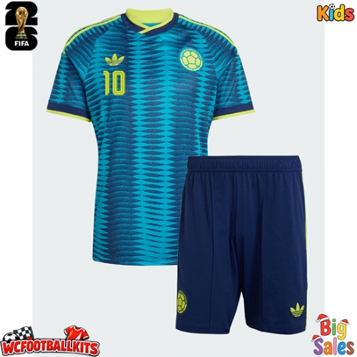 Colombia James Rodriguez #10 Replica Away Stadium Kit for Kids World Cup 2026 Short Sleeve (+ pants)